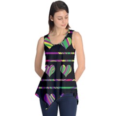 Colorful Harts Pattern Sleeveless Tunic