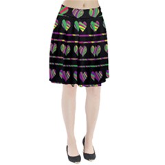 Colorful Harts Pattern Pleated Skirt