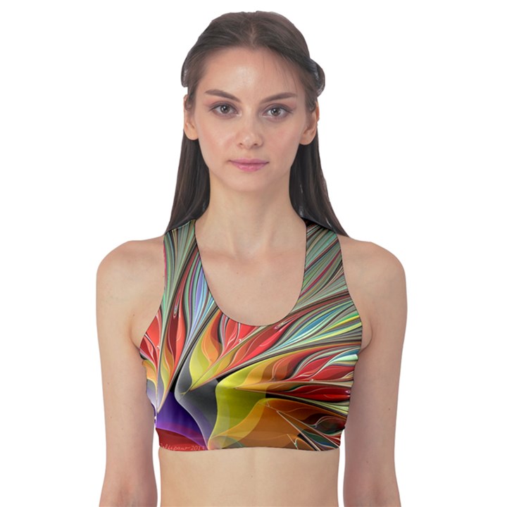 Fractal Bird of Paradise Sports Bra