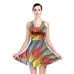 Fractal Bird Of Paradise Reversible Skater Dress