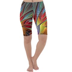 Fractal Bird Of Paradise Cropped Leggings 