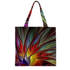 Fractal Bird Of Paradise Zipper Grocery Tote Bag by WolfepawFractals