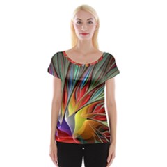 Fractal Bird Of Paradise Women s Cap Sleeve Top by WolfepawFractals