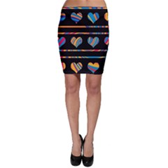 Colorful Harts Pattern Bodycon Skirt by Valentinaart