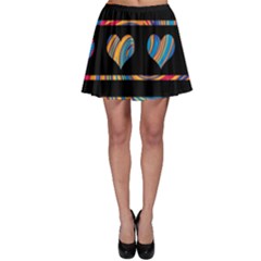 Colorful Harts Pattern Skater Skirt by Valentinaart