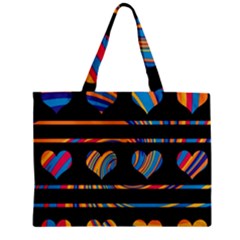 Colorful Harts Pattern Zipper Mini Tote Bag