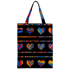 Colorful Harts Pattern Zipper Classic Tote Bag