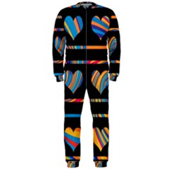 Colorful Harts Pattern Onepiece Jumpsuit (men)  by Valentinaart