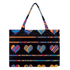 Colorful Harts Pattern Medium Tote Bag by Valentinaart