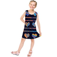 Colorful Harts Pattern Kids  Tunic Dress by Valentinaart