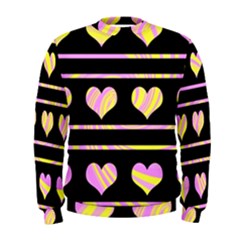 Pink And Yellow Harts Pattern Men s Sweatshirt by Valentinaart