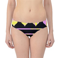 Pink And Yellow Harts Pattern Hipster Bikini Bottoms by Valentinaart