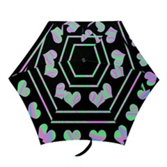 Pastel Harts Pattern Mini Folding Umbrellas