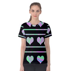 Pastel Harts Pattern Women s Cotton Tee