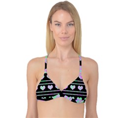 Pastel Harts Pattern Reversible Tri Bikini Top by Valentinaart