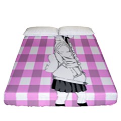 Cute Anime Girl Fitted Sheet (california King Size) by Brittlevirginclothing