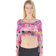 Alice In Wonderland Long Sleeve Crop Top by reddyedesign