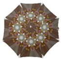 Elegant Antique Pink Kaleidoscope Flower Gold Chic Stylish Classic Design Straight Umbrellas View1