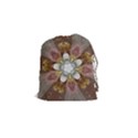 Elegant Antique Pink Kaleidoscope Flower Gold Chic Stylish Classic Design Drawstring Pouches (Small)  View1