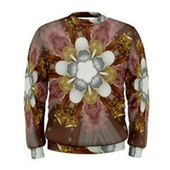 Elegant Antique Pink Kaleidoscope Flower Gold Chic Stylish Classic Design Men s Sweatshirt