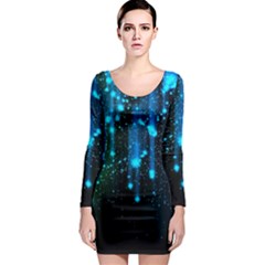 Abstract Stars Falling Wallpapers Hd Long Sleeve Bodycon Dress by Brittlevirginclothing