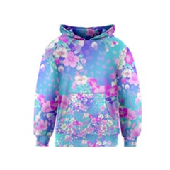 Colorful Pastel  Flowers Kids  Pullover Hoodie by Brittlevirginclothing