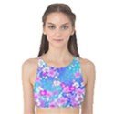 colorful pastel  flowers Tank Bikini Top View1