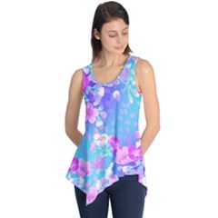 Colorful Pastel  Flowers Sleeveless Tunic by Brittlevirginclothing