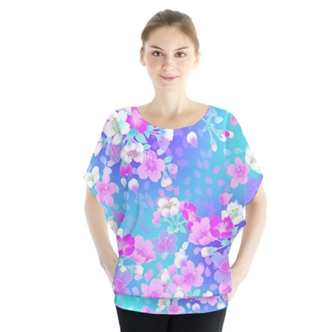 Colorful Pastel  Flowers Blouse by Brittlevirginclothing