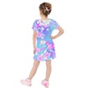 colorful pastel  flowers Kids  Short Sleeve Velvet Dress View2