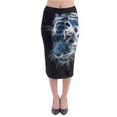 Ghost Tiger Midi Pencil Skirt by Brittlevirginclothing