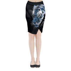 Ghost Tiger Midi Wrap Pencil Skirt by Brittlevirginclothing