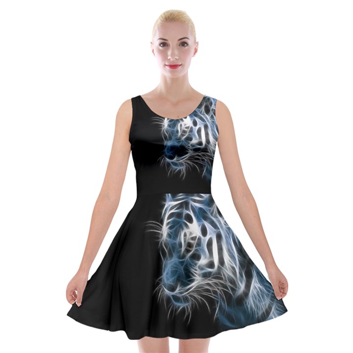 Ghost tiger Velvet Skater Dress