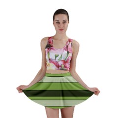 Greenery Stripes Pattern Horizontal Stripe Shades Of Spring Green Mini Skirt by yoursparklingshop