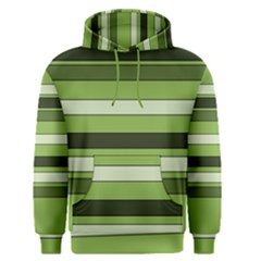 Greenery Stripes Pattern Horizontal Stripe Shades Of Spring Green Men s Pullover Hoodie by yoursparklingshop