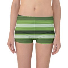 Greenery Stripes Pattern Horizontal Stripe Shades Of Spring Green Boyleg Bikini Bottoms by yoursparklingshop