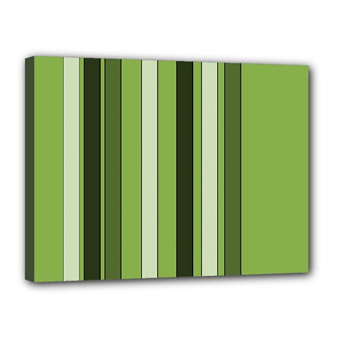 Greenery Stripes Pattern 8000 Vertical Stripe Shades Of Spring Green Color Canvas 16  X 12  by yoursparklingshop