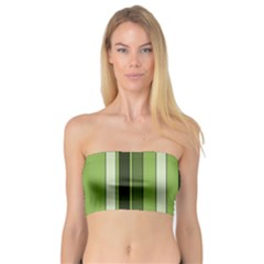 Greenery Stripes Pattern 8000 Vertical Stripe Shades Of Spring Green Color Bandeau Top