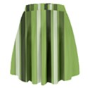 Greenery Stripes Pattern 8000 Vertical Stripe Shades Of Spring Green Color High Waist Skirt View2