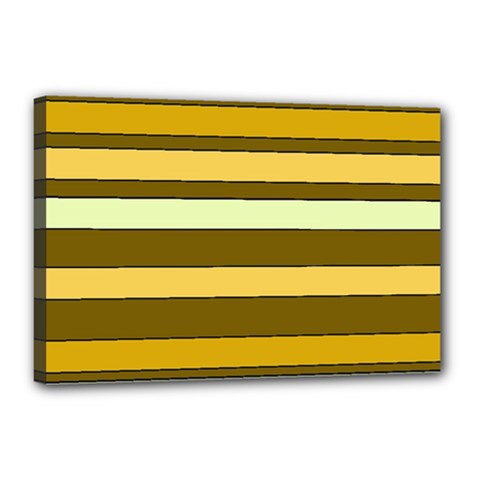 Elegant Shades Of Primrose Yellow Brown Orange Stripes Pattern Canvas 18  X 12  by yoursparklingshop