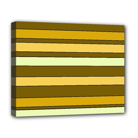 Elegant Shades Of Primrose Yellow Brown Orange Stripes Pattern Deluxe Canvas 20  X 16  