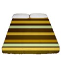 Elegant Shades of Primrose Yellow Brown Orange Stripes Pattern Fitted Sheet (Queen Size) View1