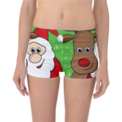 Rudolph And Santa Selfie Reversible Bikini Bottoms by Valentinaart