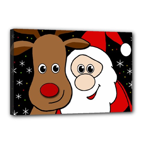 Xmas Selfie Canvas 18  X 12  by Valentinaart