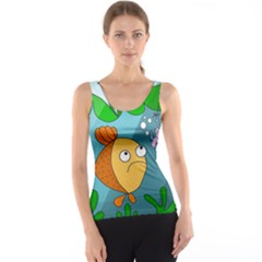 Fish And Worm Tank Top by Valentinaart