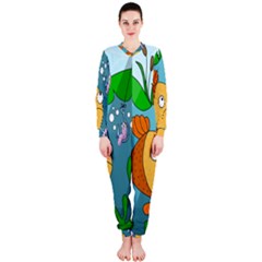 Fish And Worm Onepiece Jumpsuit (ladies)  by Valentinaart