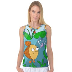 Fish And Worm Women s Basketball Tank Top by Valentinaart