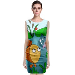 Fish And Worm Classic Sleeveless Midi Dress by Valentinaart