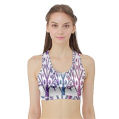 Magical Pastel Trees Sports Bra With Border by Valentinaart