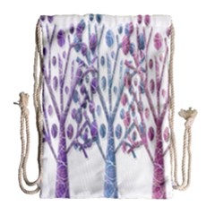 Magical Pastel Trees Drawstring Bag (large) by Valentinaart